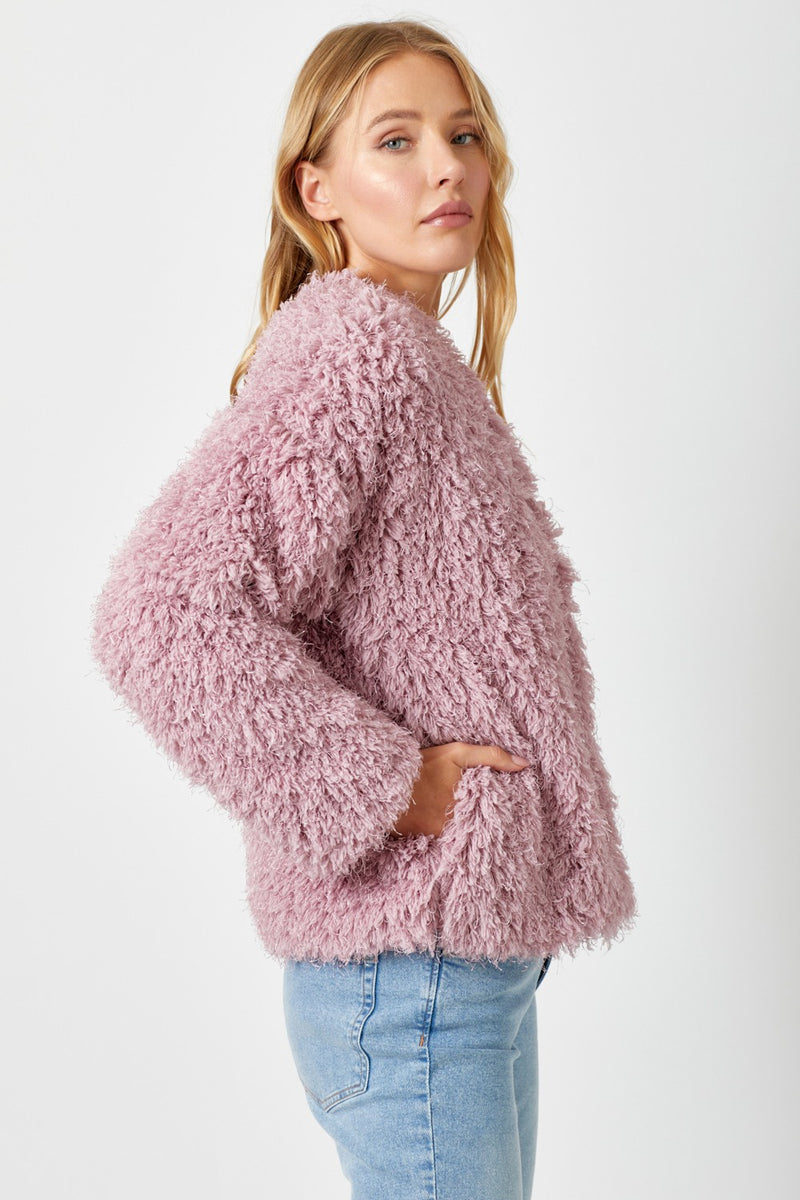 Faux Fur Open Jacket by Mystree