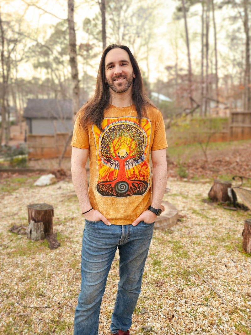 hippie t-shirt, psychedelic t-shirt, tree of life tee, trippy t-shirt, male hippie