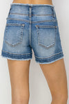 Risen Seam Detail Denim Shorts