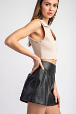 The Ginny Faux Leather Shorts