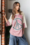 Daisy Peace Sign Patch Top