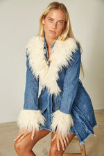 Phoebe style, hippie, hippie style, denim jacket, fur jacket, jacket, denim