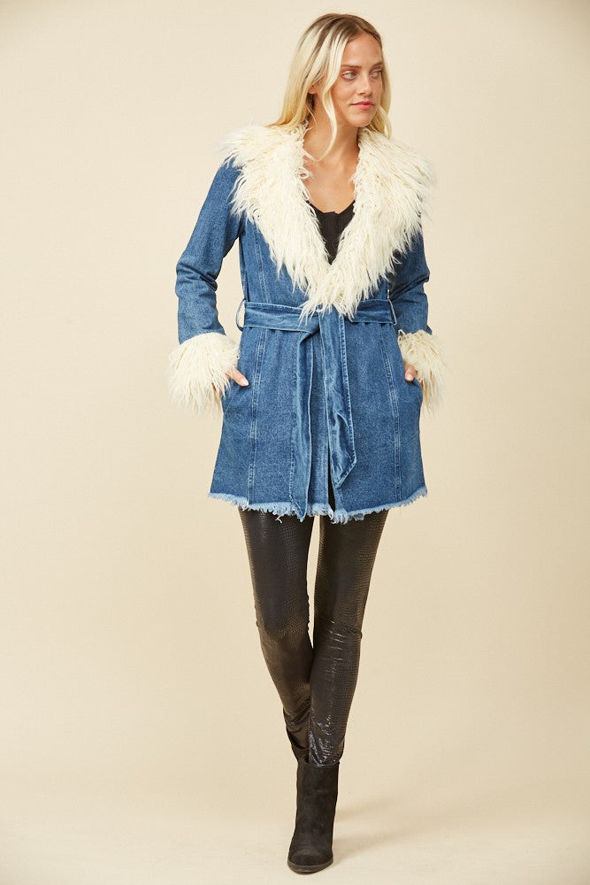 Phoebe style, hippie, hippie style, denim jacket, fur jacket, jacket, denim