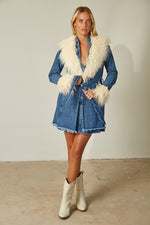 Phoebe style, hippie, hippie style, denim jacket, fur jacket, jacket, denim