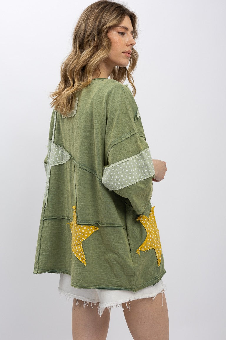 Star Patch Cotton Top