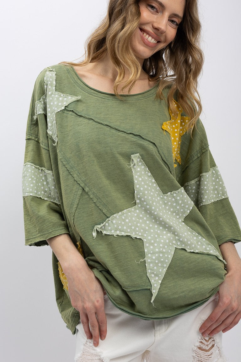 Star Patch Cotton Top