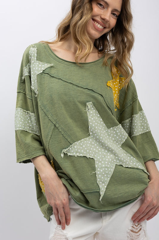 Star Patch Cotton Top