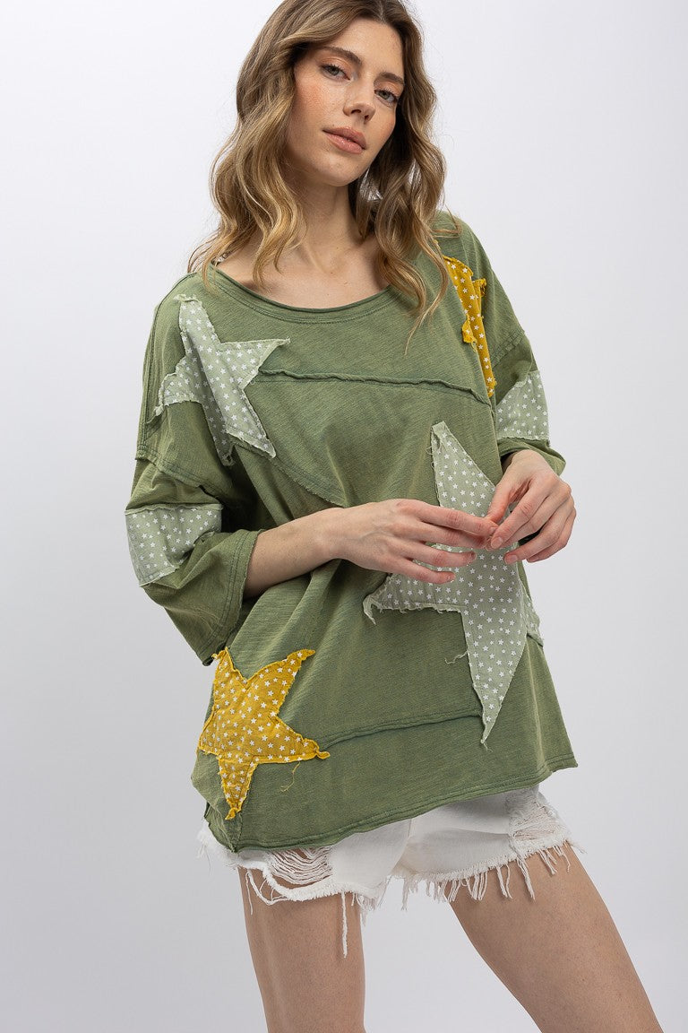 Star Patch Cotton Top