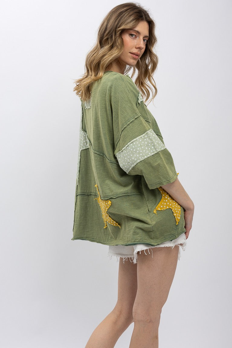 Star Patch Cotton Top