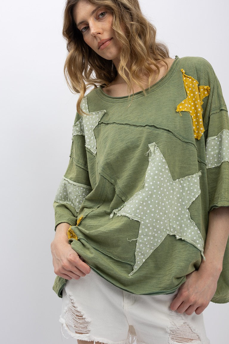 Star Patch Cotton Top