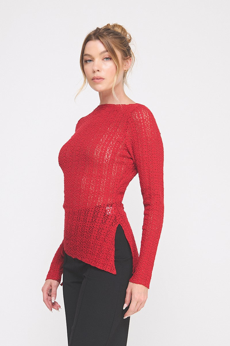 The Allie Knit Lace Top