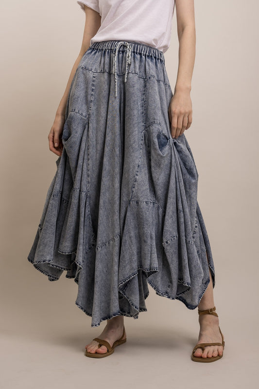 Chambray Bustle Skirt
