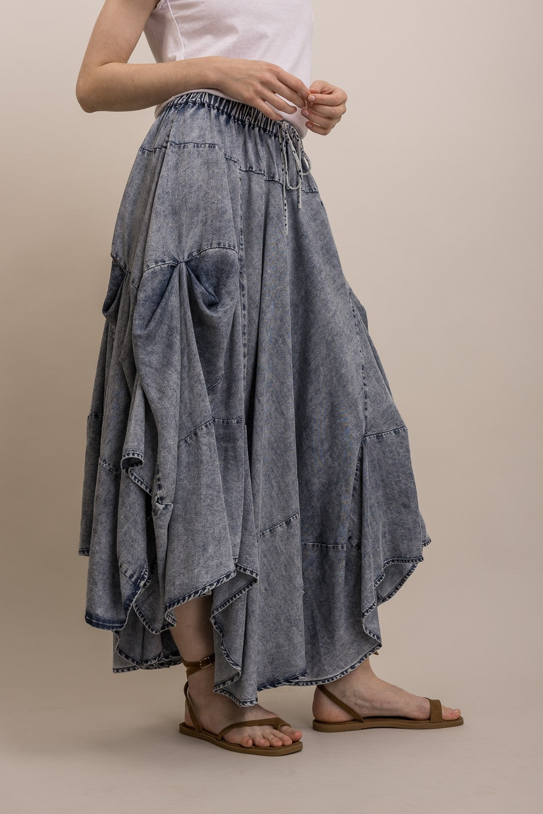 Chambray Bustle Skirt