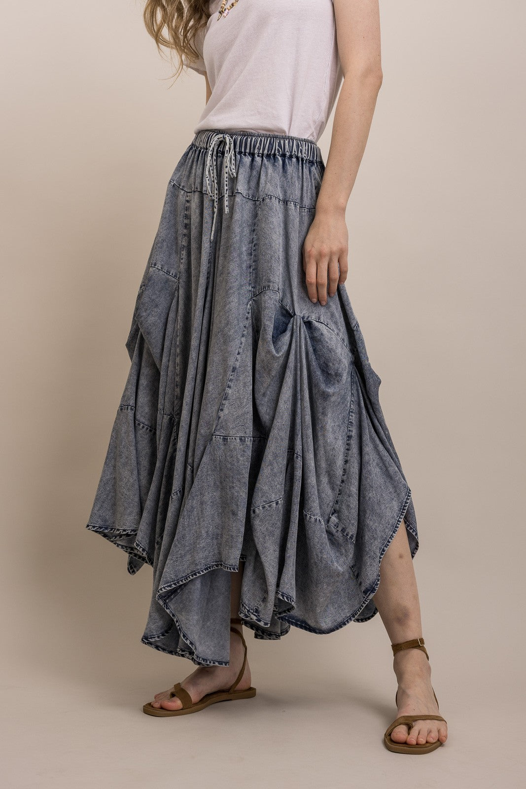 Chambray Bustle Skirt