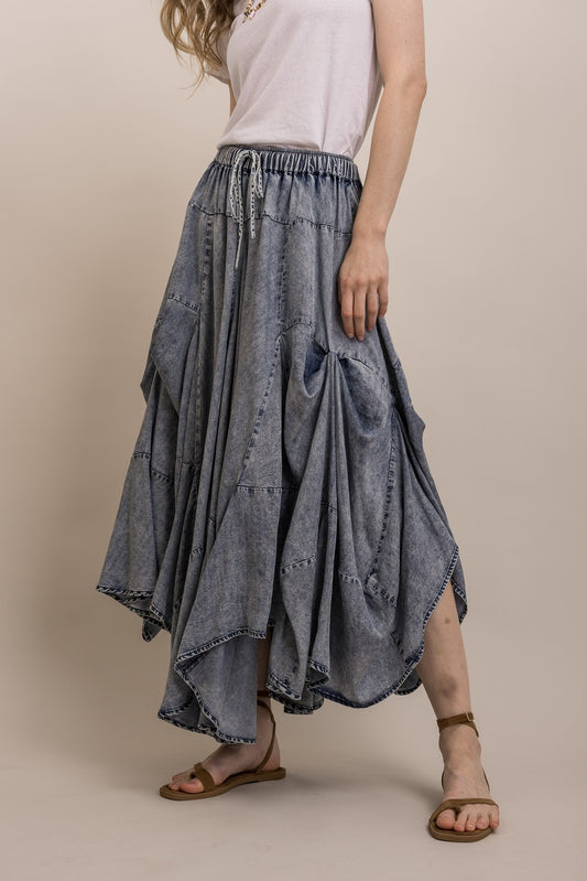 Chambray Bustle Skirt