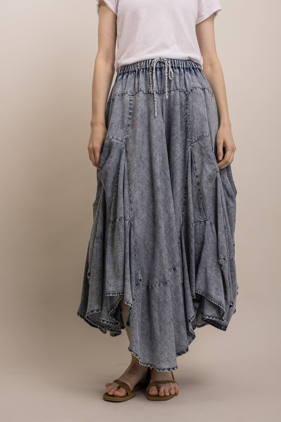 Chambray Bustle Skirt