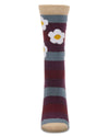 Flower Pop Stripe Dimensional Crew Socks