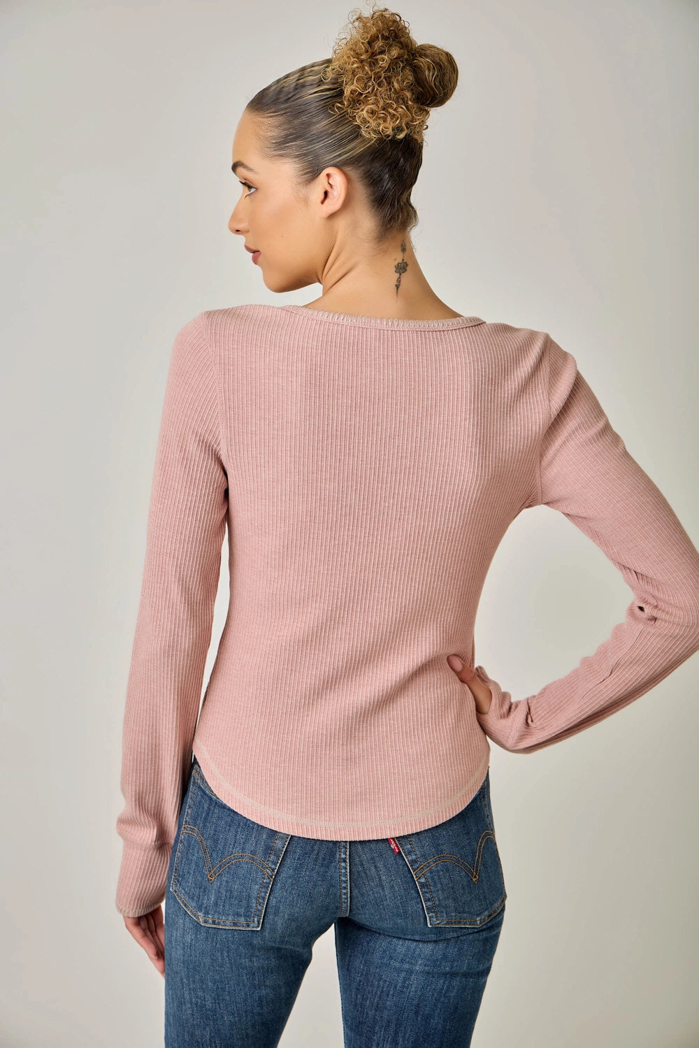 The Blanket Stitched Henley Top