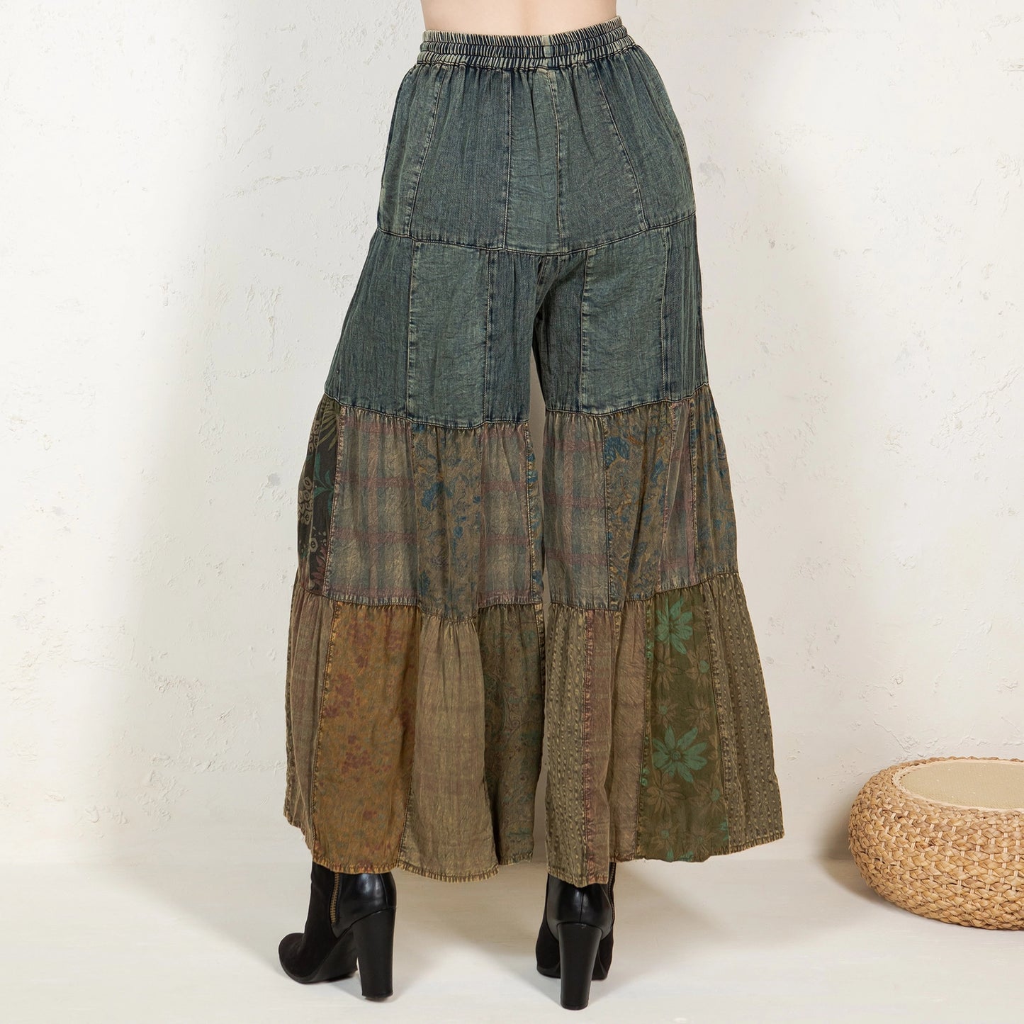 Boho Tiered Patchwork Pants