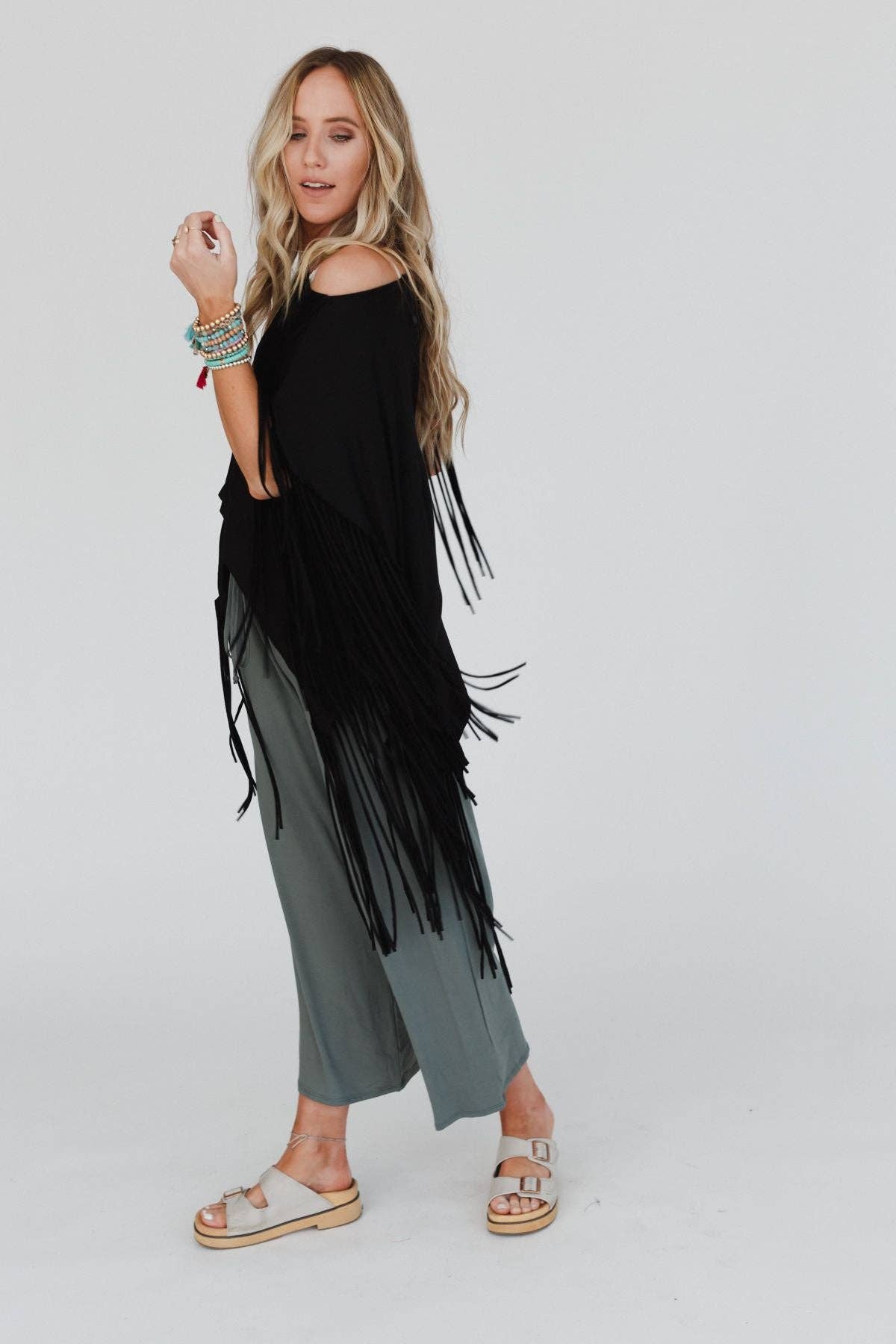 Three Bird Nest Fringe Top