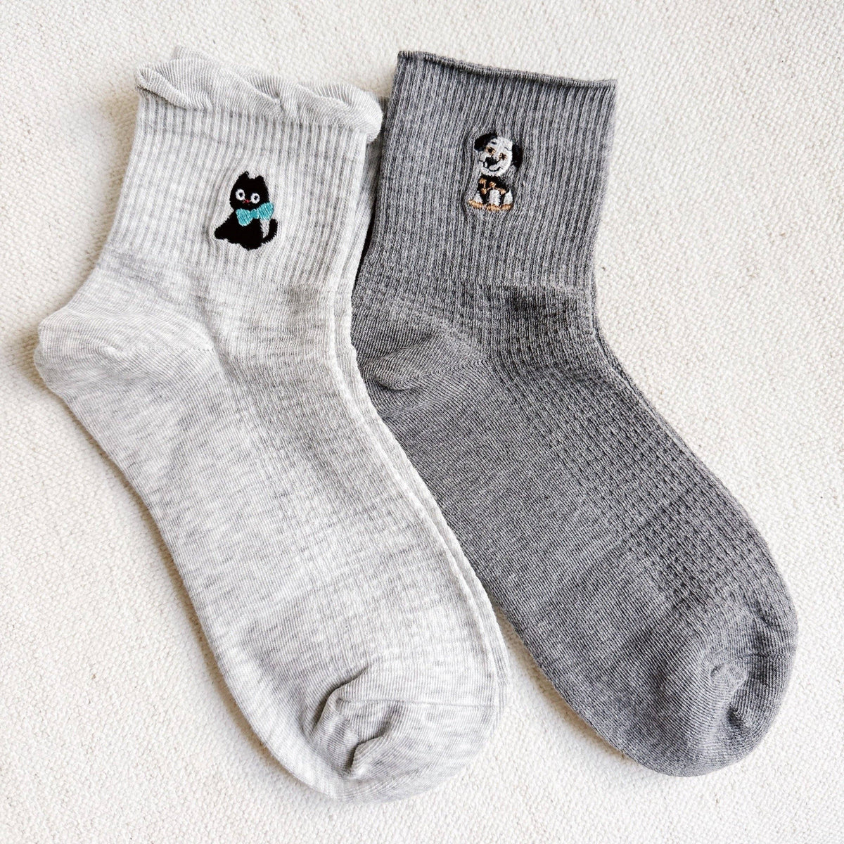 Cat And Dog Crew Socks