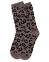 Leopard Animal Print Cashmere Blend Crew Socks