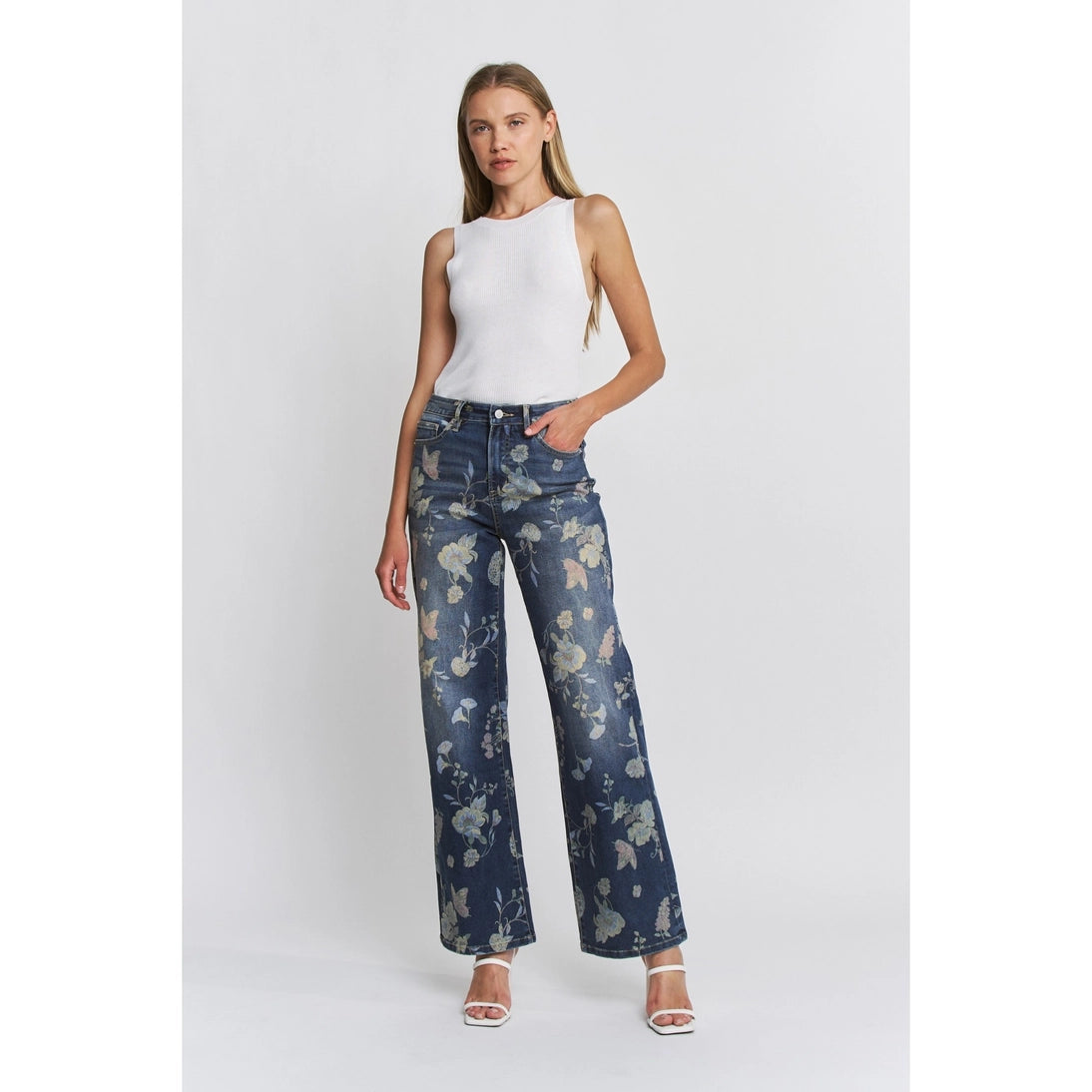 Denim Blooms High Rise Jeans