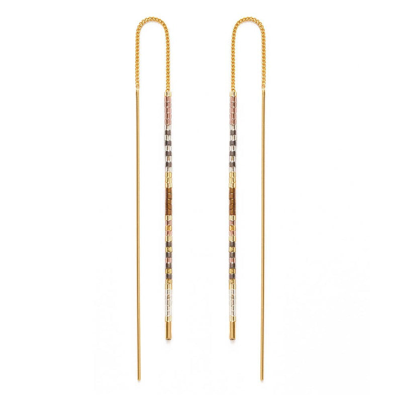 Miyuki Seed Bead Threader Earrings