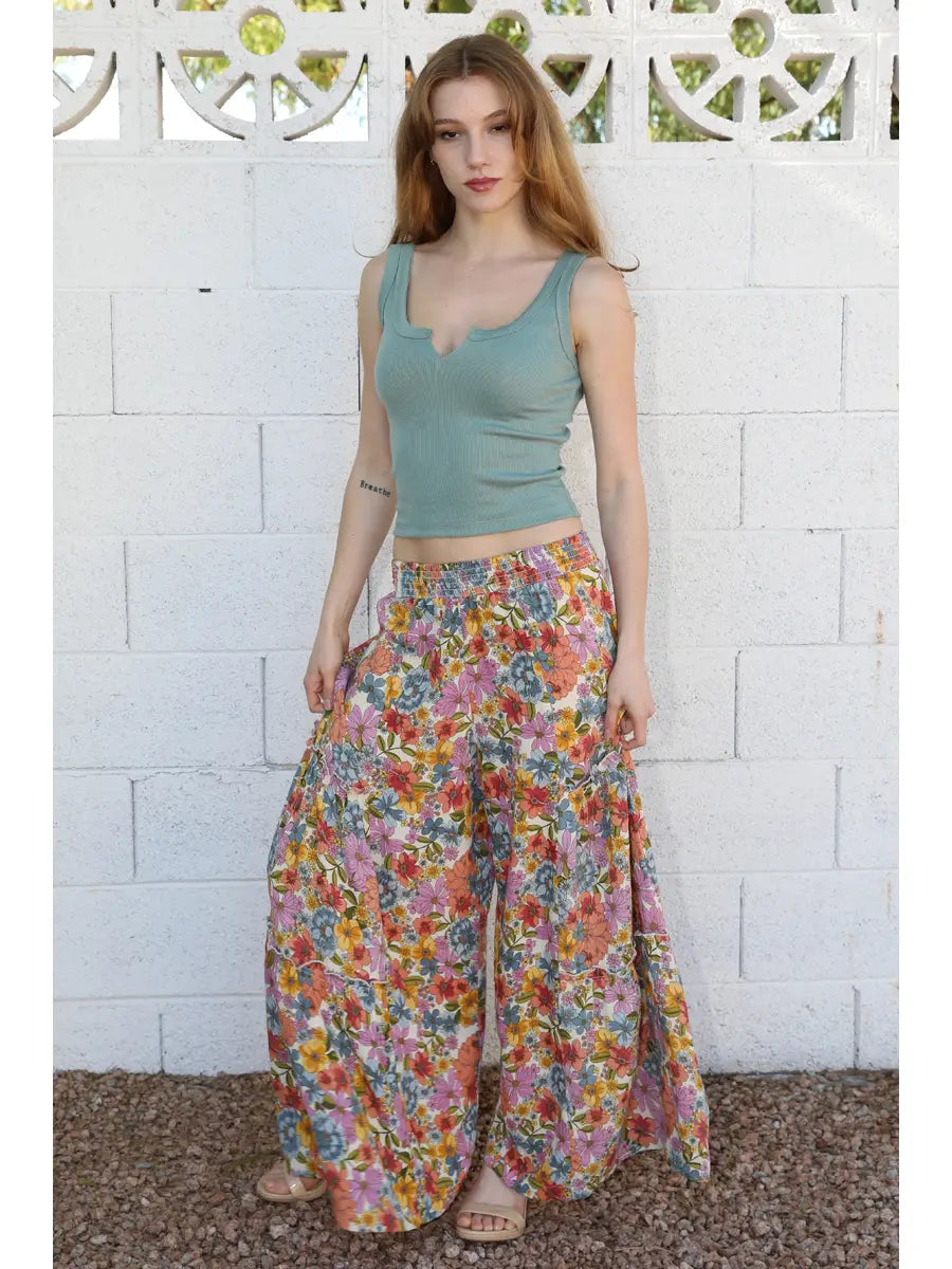 Boho Blooms Wide leg Pants