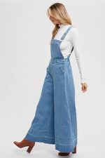 Harmony Denim Wide Leg Overalls