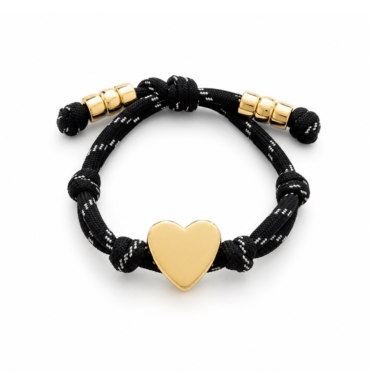 Ellison+Young - Ellison+Young Game Day Rope Bracelet, Gold Heart Charm, Adjustable
