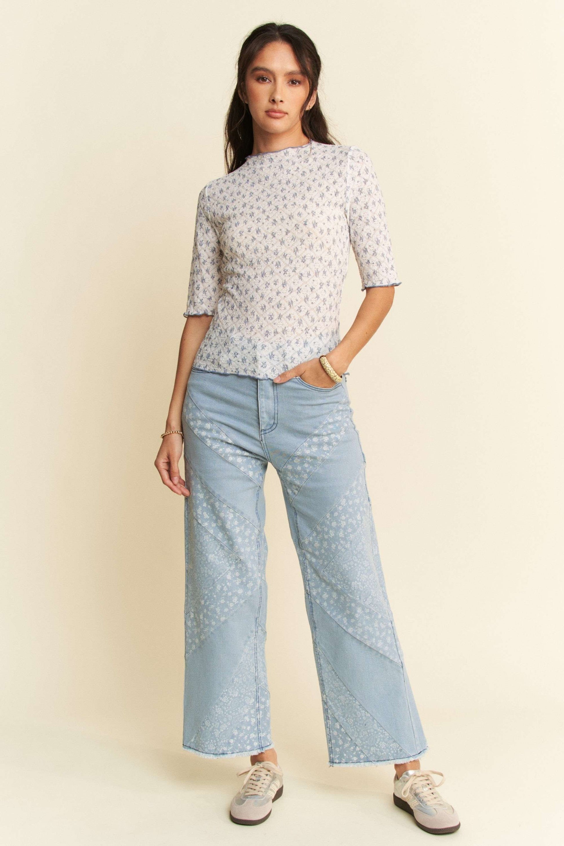 lace layering top, vintage pattern top, quilted top, quilt layering top