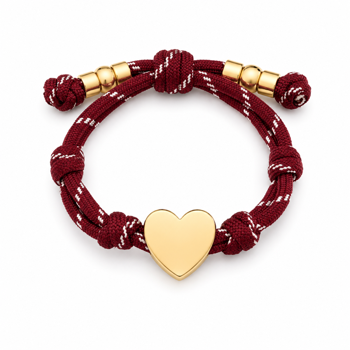 Ellison+Young - Ellison+Young Game Day Rope Bracelet, Gold Heart Charm, Adjustable