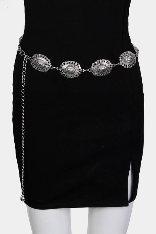 Floral Oval Chain Belt