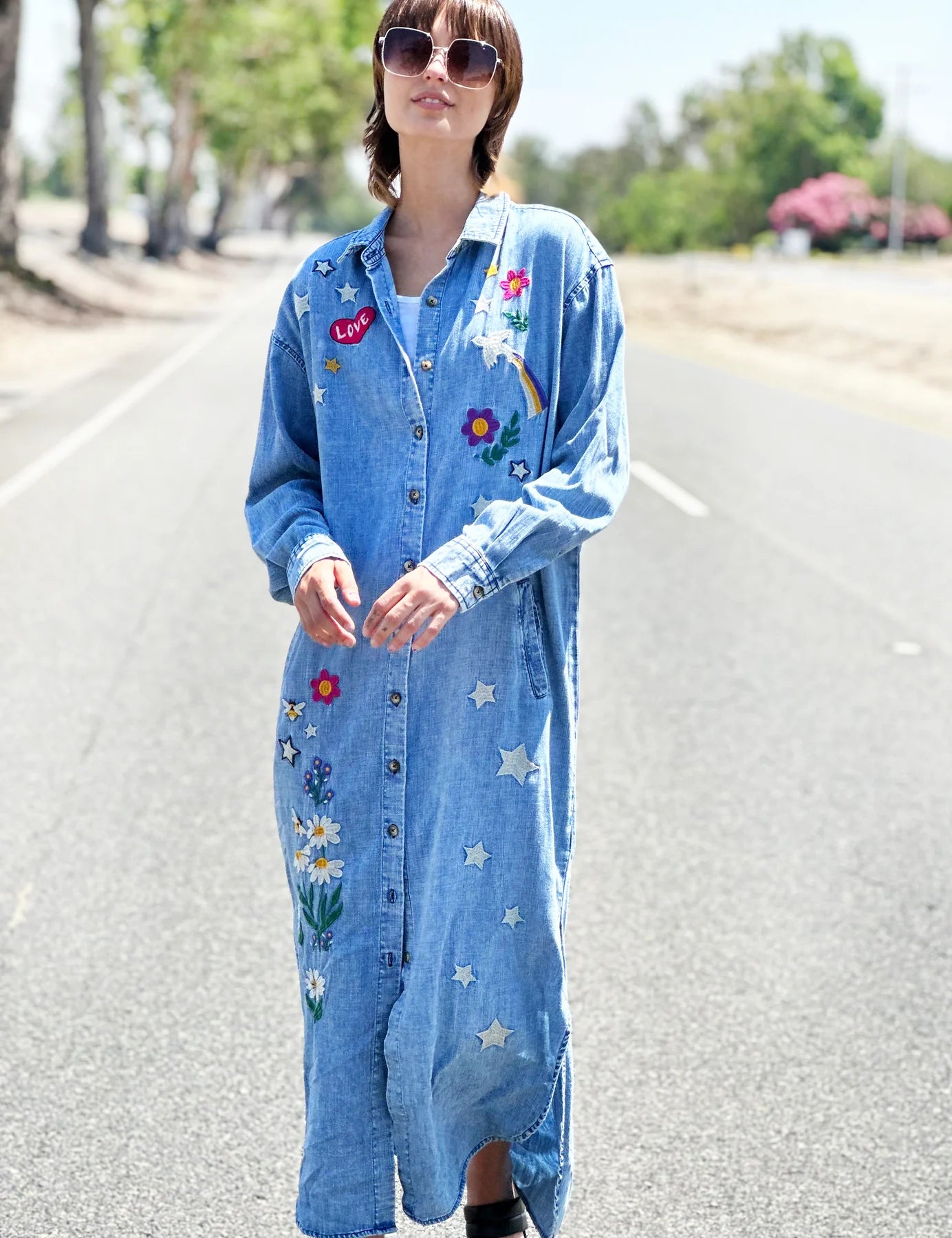 Festival Embroidered Shirtdress