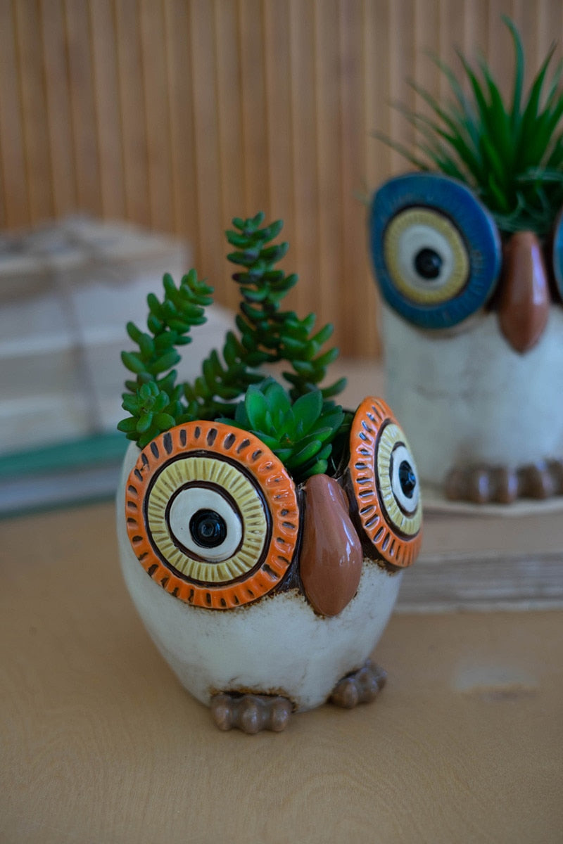 Ceramic Owl Planters