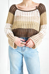 Color-Block Crochet Sweater