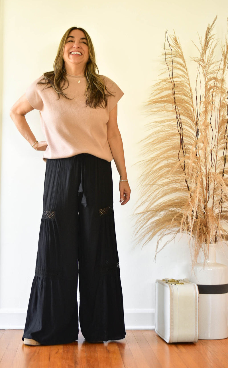 boho pants, wide leg pants, comfy cute pants, black wide legs, boho flare, hippie, hippie style