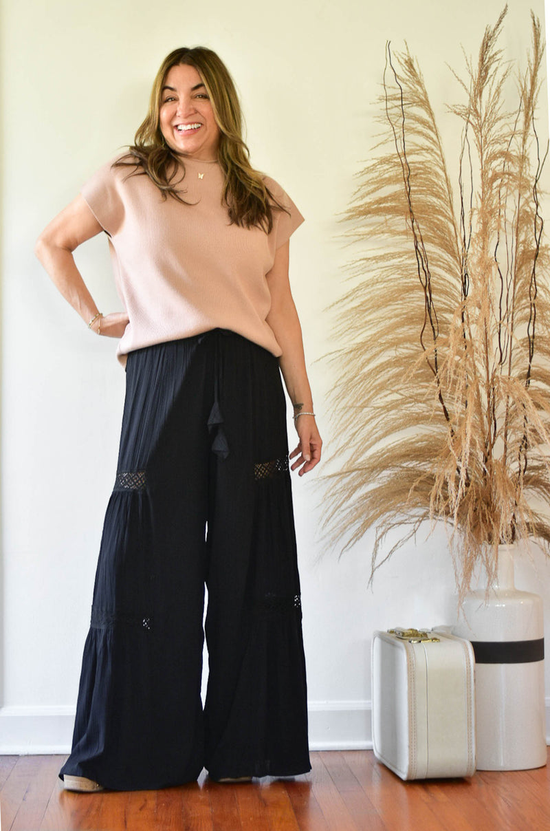 boho pants, wide leg pants, comfy cute pants, black wide legs, boho flare, hippie, hippie style