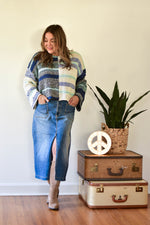 sweater, hippie sweater, flare sleeve, flare sleeve sweater, blue sweater, winter fashion