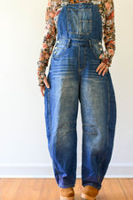 overalls, free people inspired, free people dupe, denim, barrel leg, hippie 