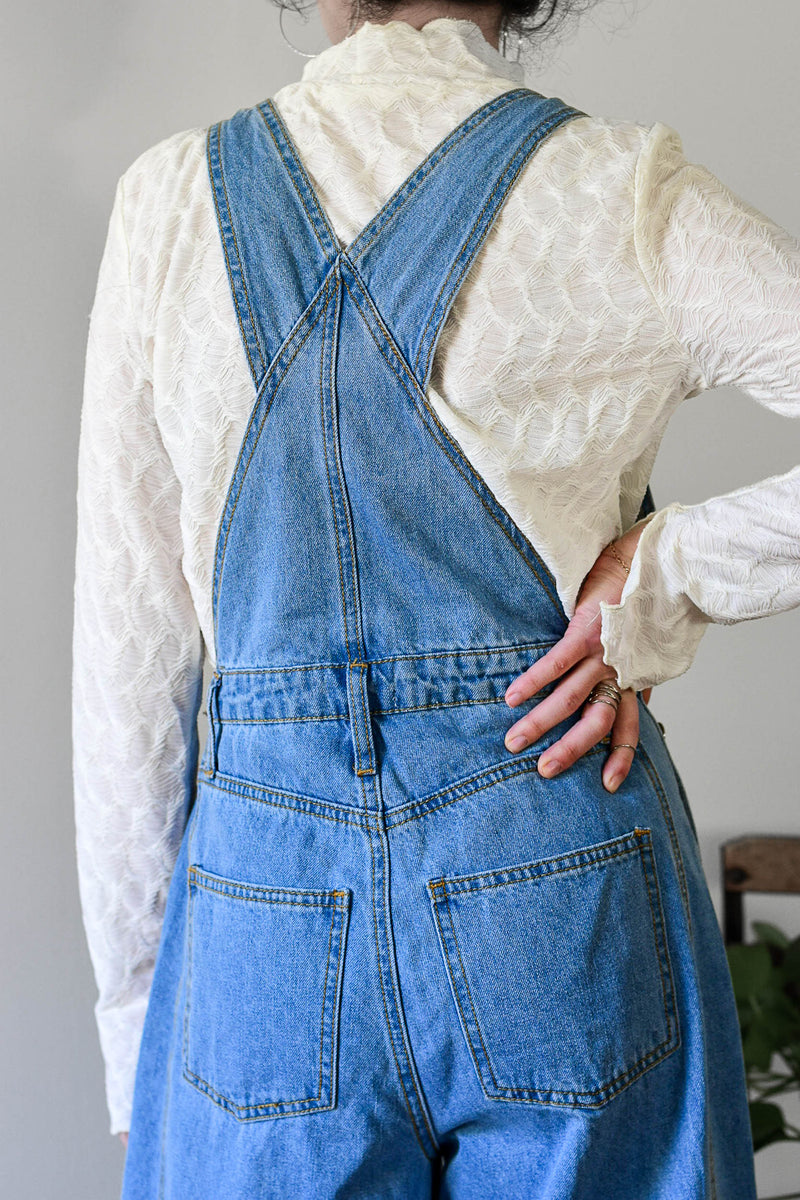 Harmony Denim Wide Leg Overalls