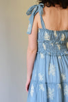 spring dress, adjustable strap dress, baby boy shower dress, spring blue dress, boho fashion