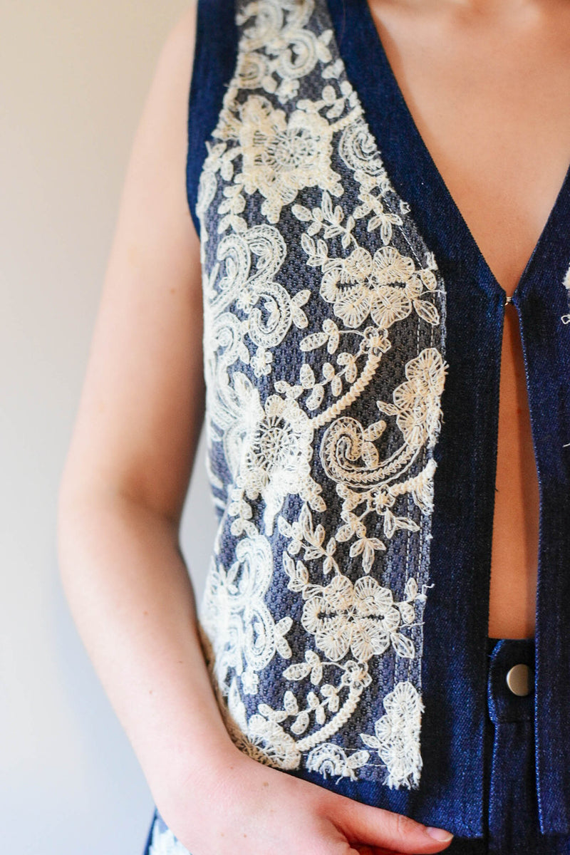 Denim & Lace Vest