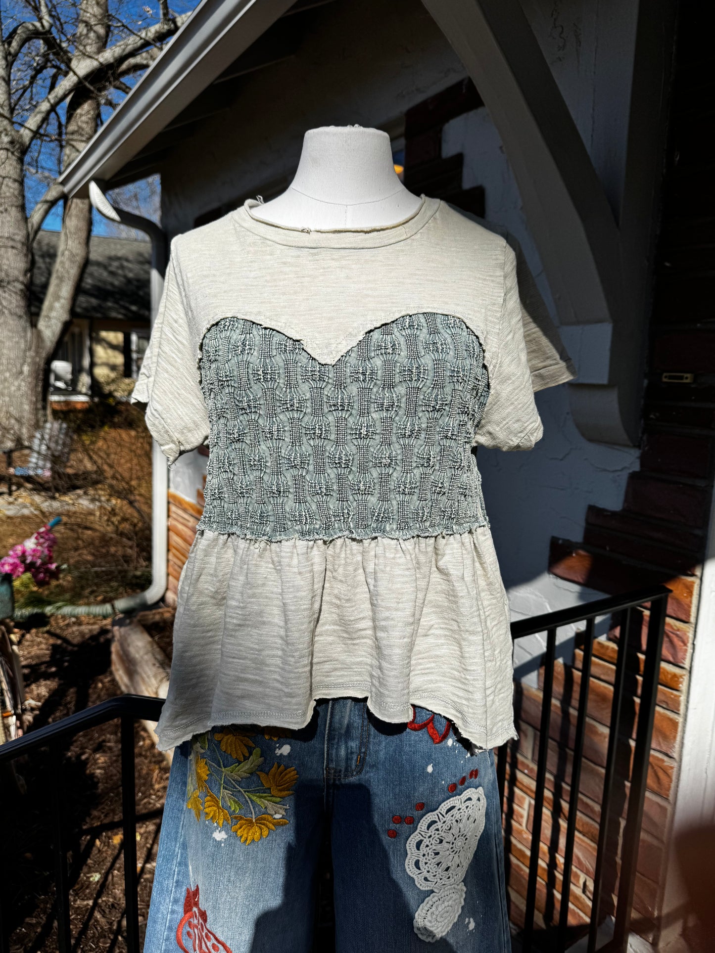 Smocked Peplum Top