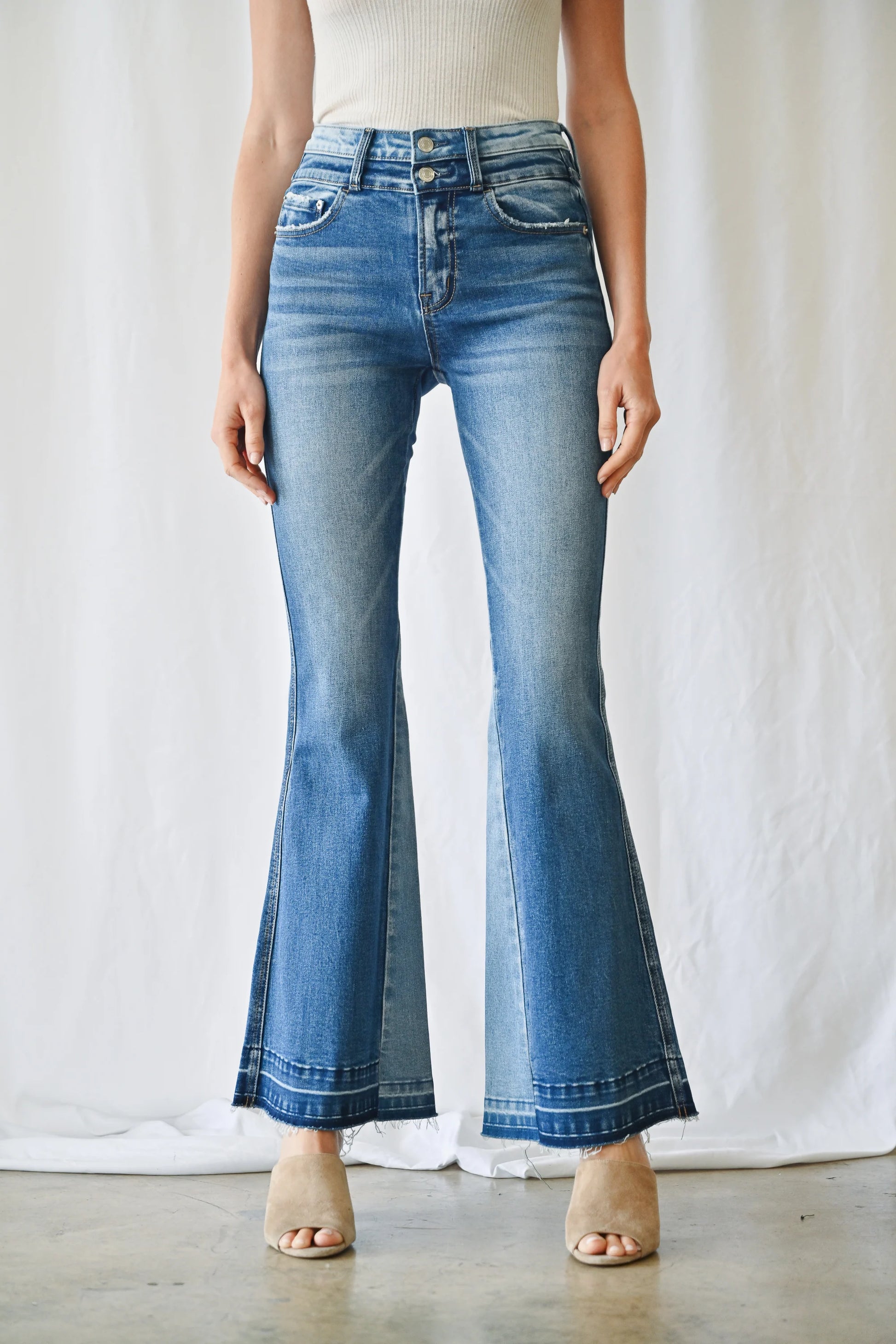 bellbottoms, flare jeans, hippie jeans, color block jeans