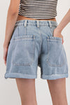 denim shorts, free people dupe, wide leg shorts, folded hem shorts