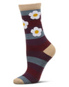 Flower Pop Stripe Dimensional Crew Socks