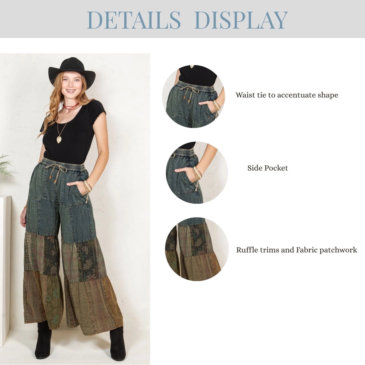 Boho Tiered Patchwork Pants