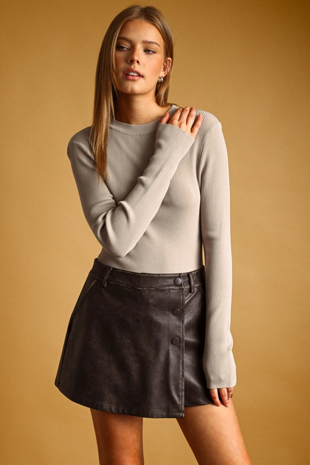 Vintage Vibe PU Skort